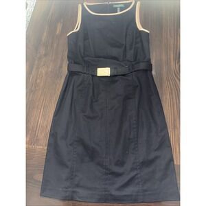 Lauren Ralph Lauren Women's Black Belted Dress Size 10 NWOT classic